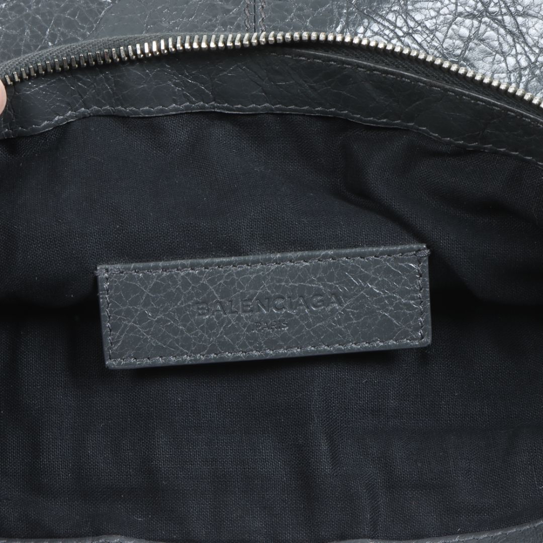 Balenciaga Leather Motorcross Classic Clip Clutch