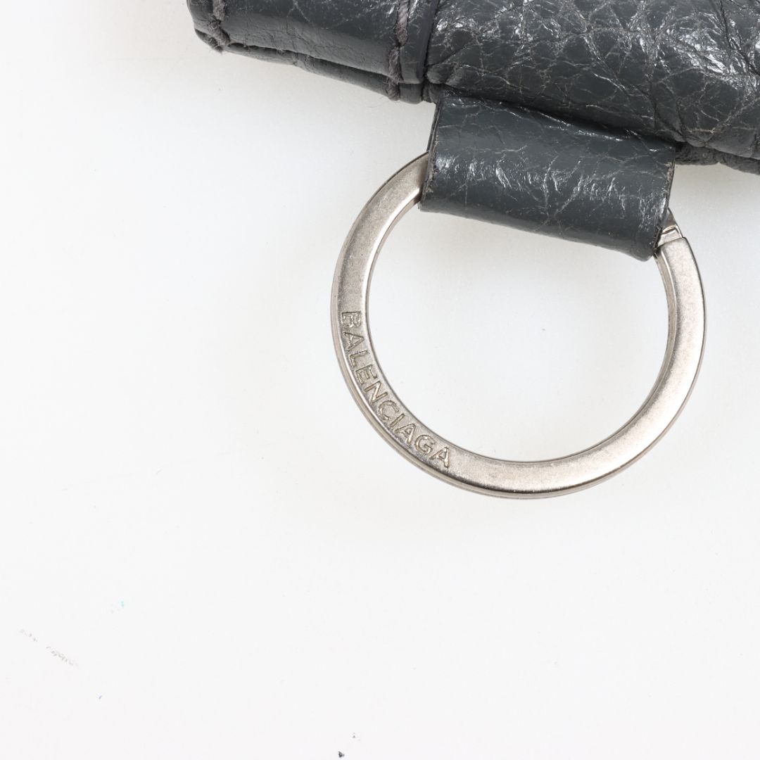 Balenciaga Leather Motorcross Classic Clip Clutch