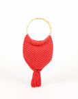 Sensi Studio Macrame Bag With Bamboo Handles