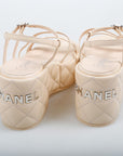 Chanel Cruise Quilted Platform Sandals Size 37C