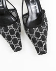 Gucci GG Crystal Embellished Mesh Slingbacks Size 41.5