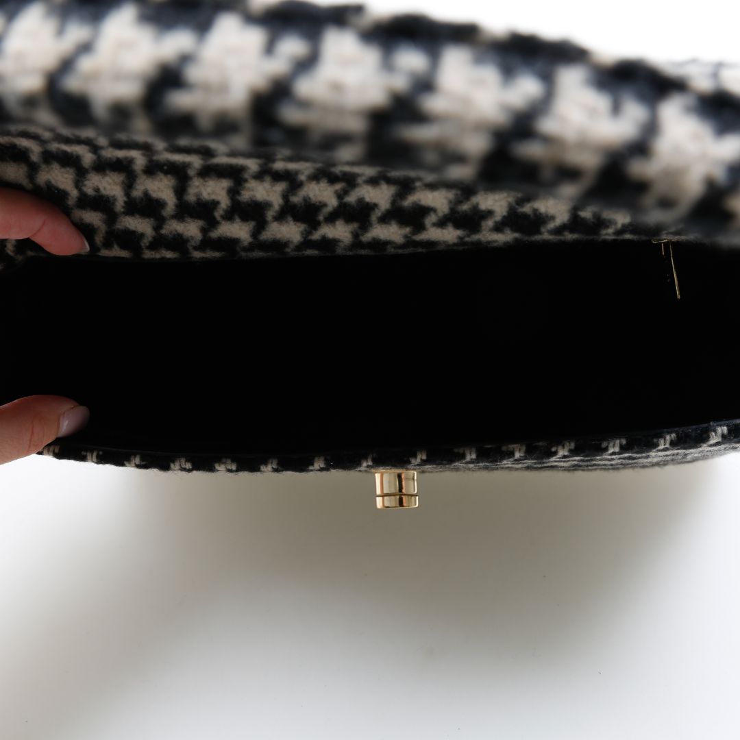 Anine Bing 'Nico' Houndstooth Shoulder Bag
