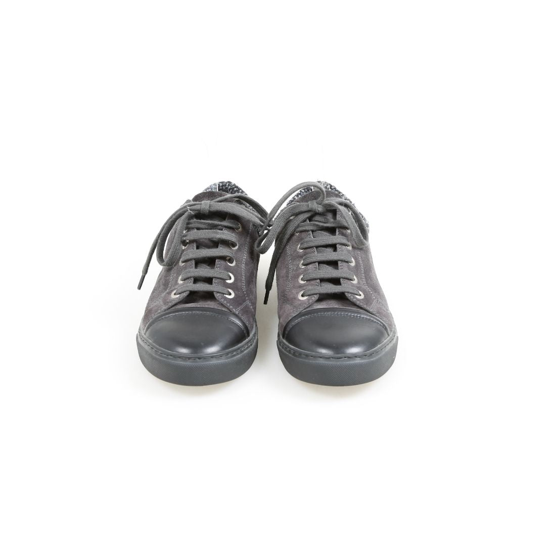 Chanel Interlocking CC Logo Leather Suede Sneakers Size 39