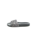 Chanel Tweed Leather Chain Slides Size 35