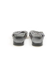 Chanel Tweed Leather Chain Slides Size 35