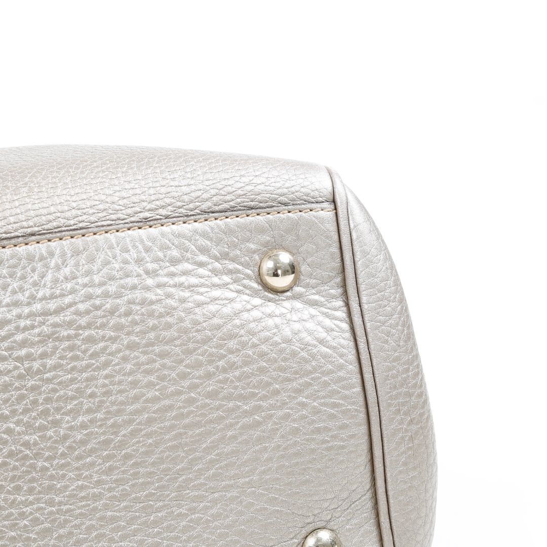 Gucci Medium Leather Bamboo Shopper Tote