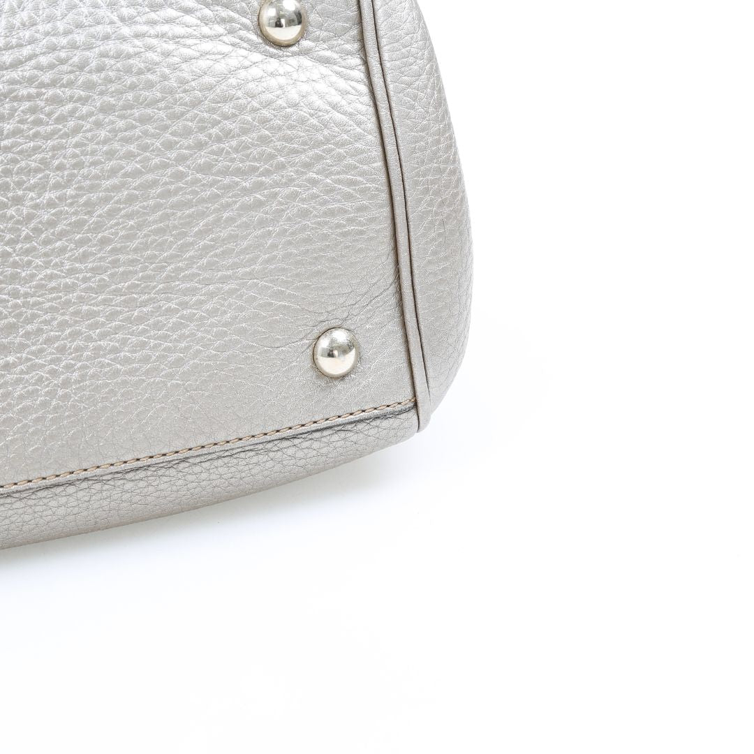 Gucci Medium Leather Bamboo Shopper Tote