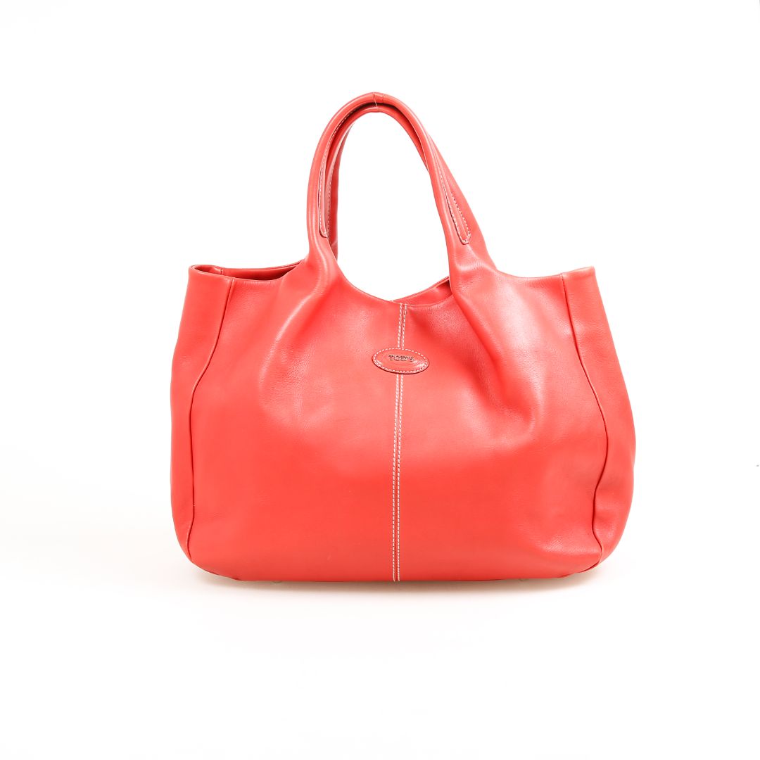 Tod's Leather Media Shopping Tote