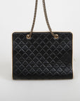 Chanel Leather Chain Shoulder Tote Bag