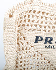 Prada Raffia Logo Tote Bag