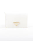 Prada Saffiano Leather Logo Flap Card Case O/S