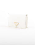 Prada Saffiano Leather Logo Flap Card Case O/S