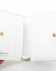 Prada Saffiano Leather Logo Flap Card Case O/S