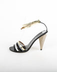 Fendi Leather Strap Ankle Wrap Heel Sandals Size 38