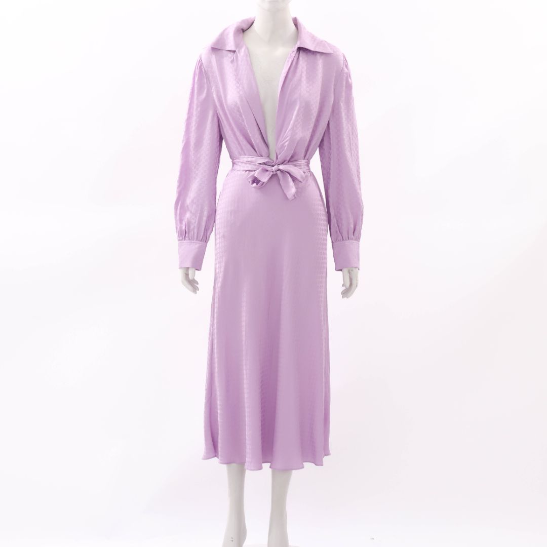 Scanlan Theodore Satin Tie Front Midi Dress Size 12