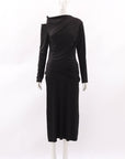 Victoria Beckham Cold Shoulder Ruched Jersey Dress Size 12