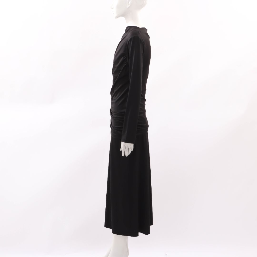 Victoria Beckham Cold Shoulder Ruched Jersey Dress Size 10
