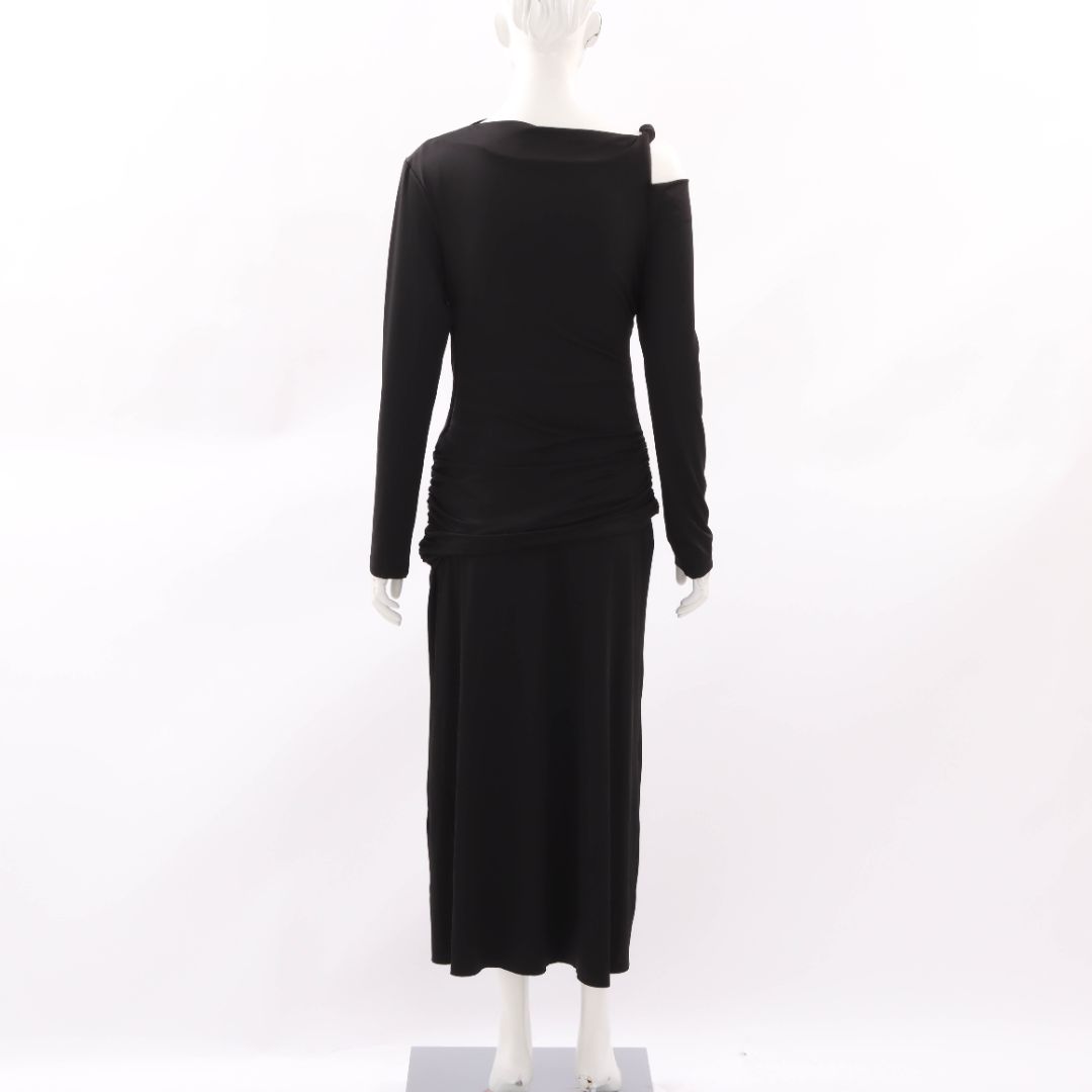 Victoria Beckham Cold Shoulder Ruched Jersey Dress Size 10
