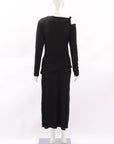 Victoria Beckham Cold Shoulder Ruched Jersey Dress Size 10