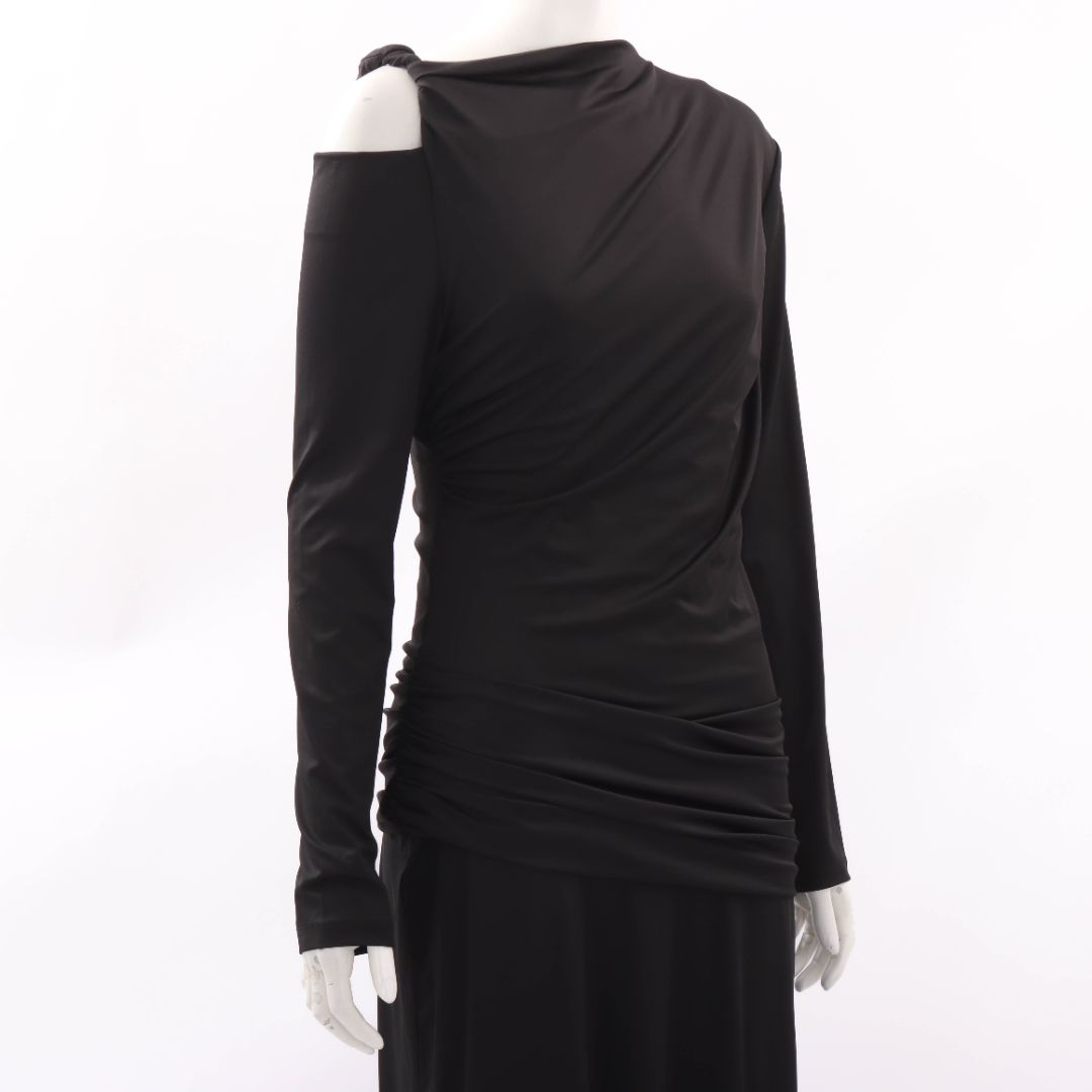 Victoria Beckham Cold Shoulder Ruched Jersey Dress Size 10