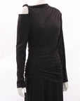 Victoria Beckham Cold Shoulder Ruched Jersey Dress Size 10