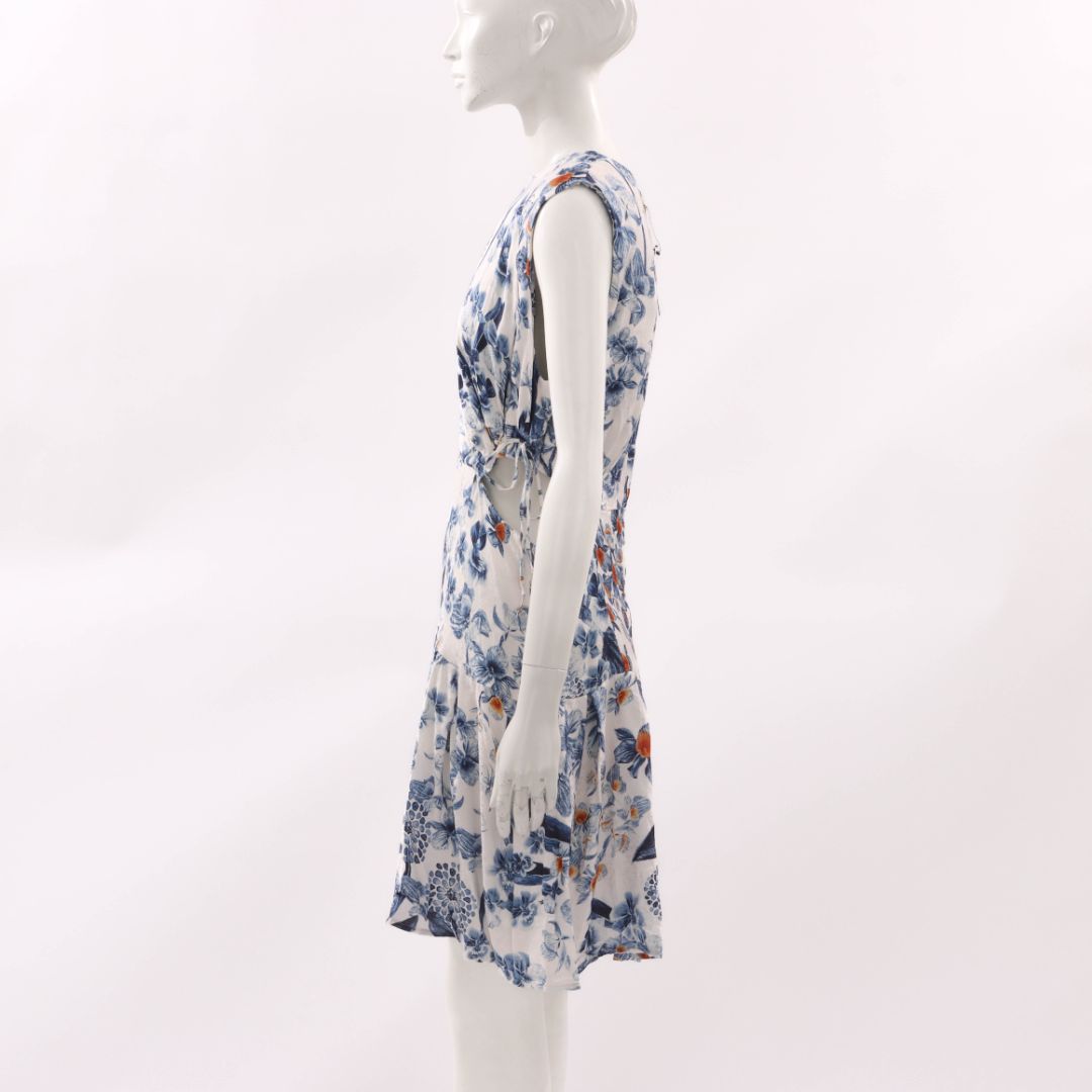 Agua By Agua Bendita 'Otono' Cut Out Floral Mini Dress Size Large