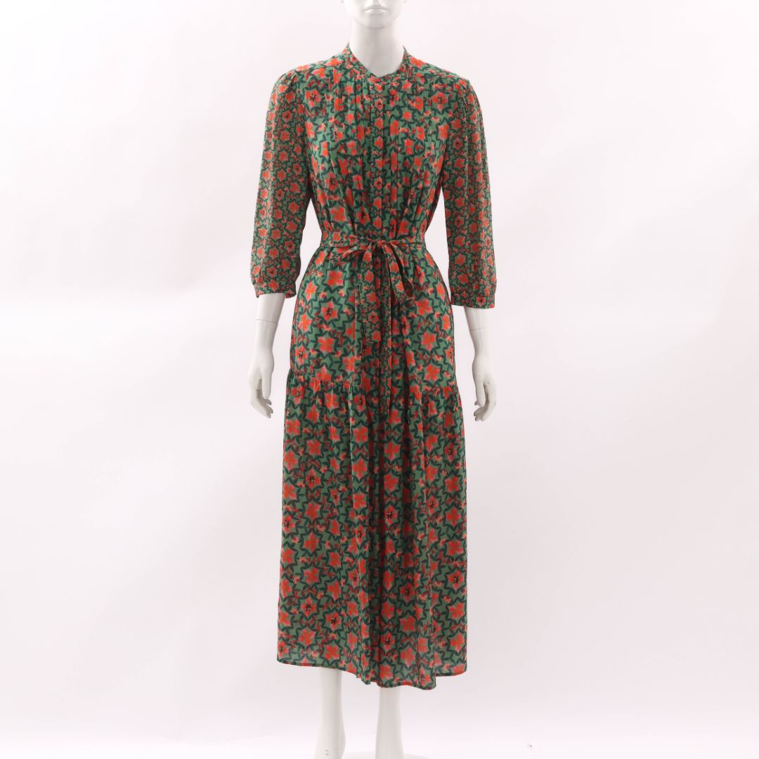 Saloni Remi C Floral Silk Dress Size 12