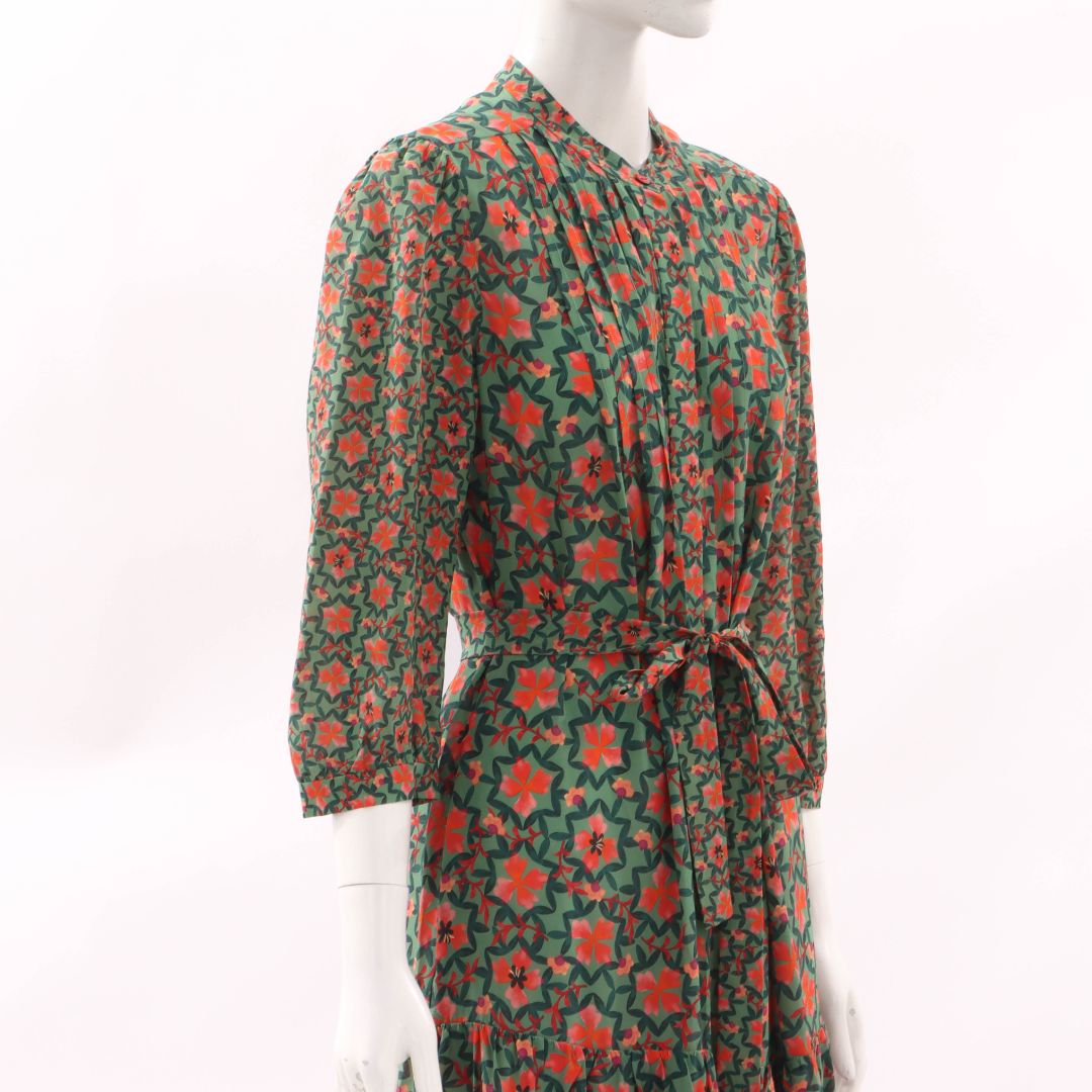 Saloni Remi C Floral Silk Dress Size 12
