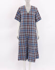 Lee Mathews Gingham SS Midi Dress Size 3