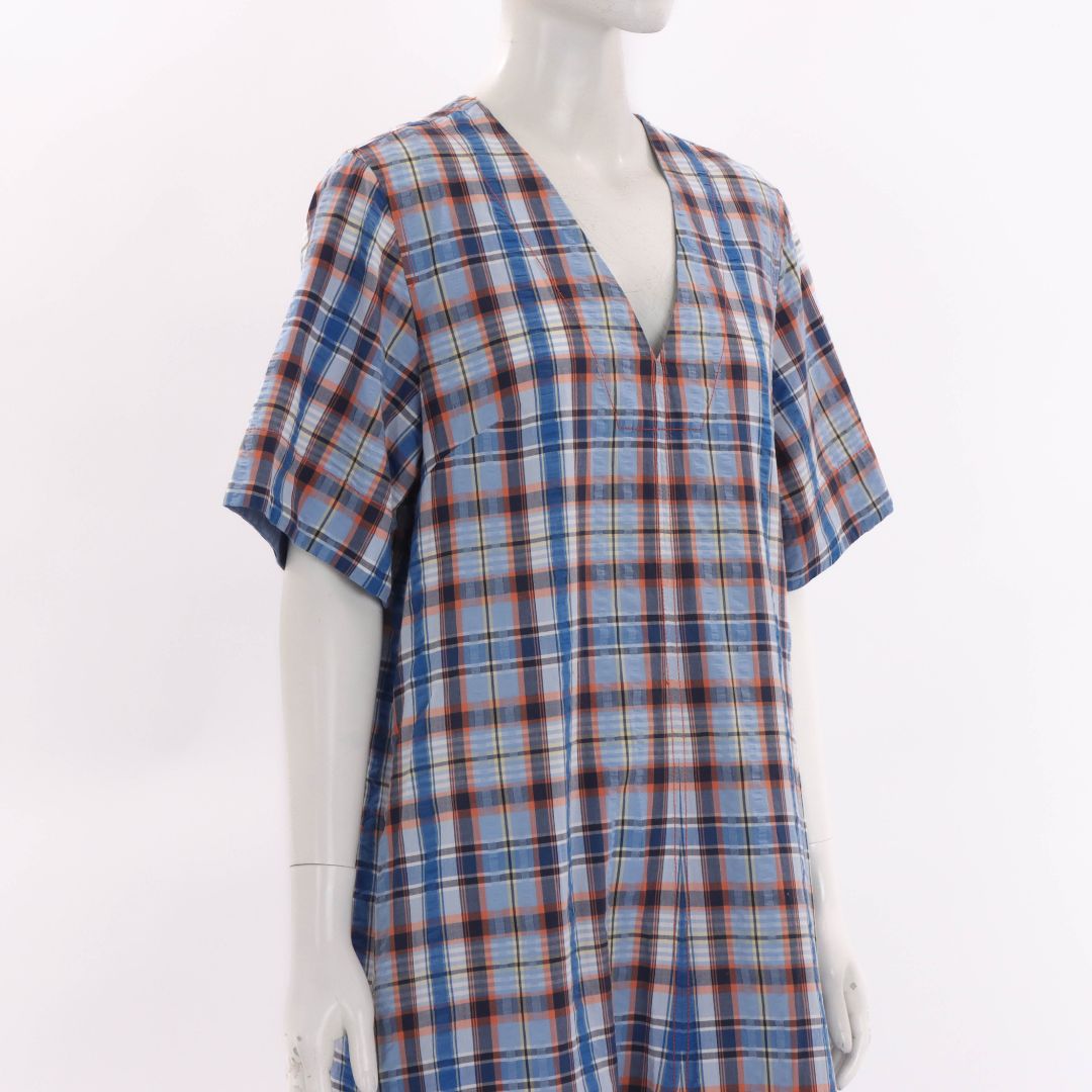 Lee Mathews Gingham SS Midi Dress Size 3