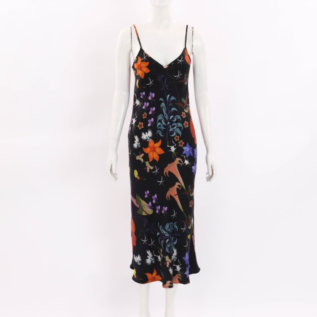 Silk Laundry Floral Silk Slip Dress Size Small