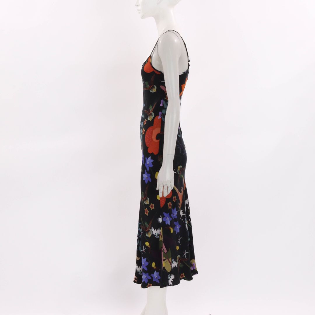 Silk Laundry Floral Silk Slip Dress Size Small