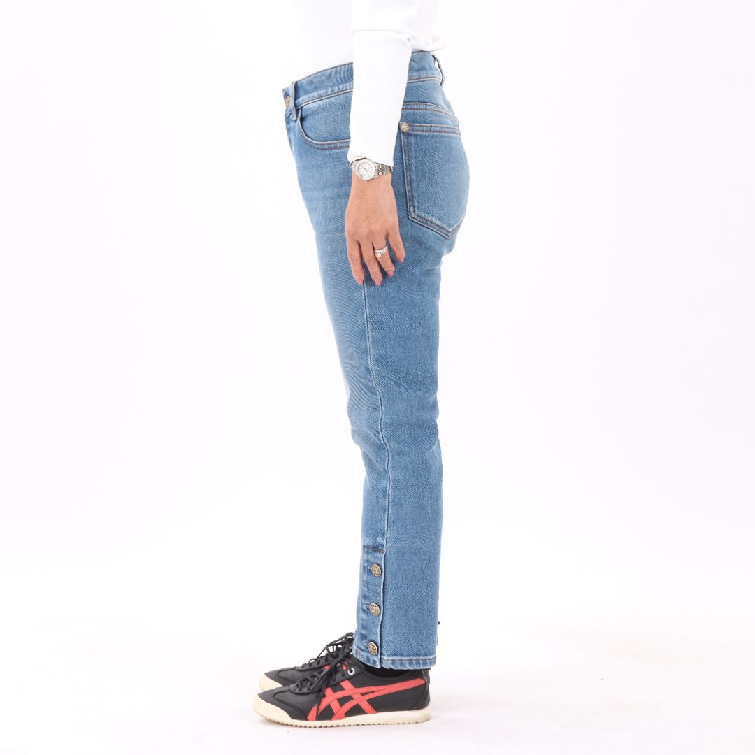 Chanel 19C Cropped CC Button Jeans Size FR 34 | AU 6