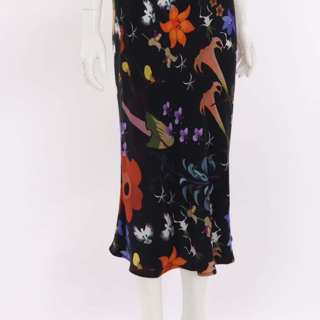 Silk Laundry Floral Silk Slip Dress Size Small