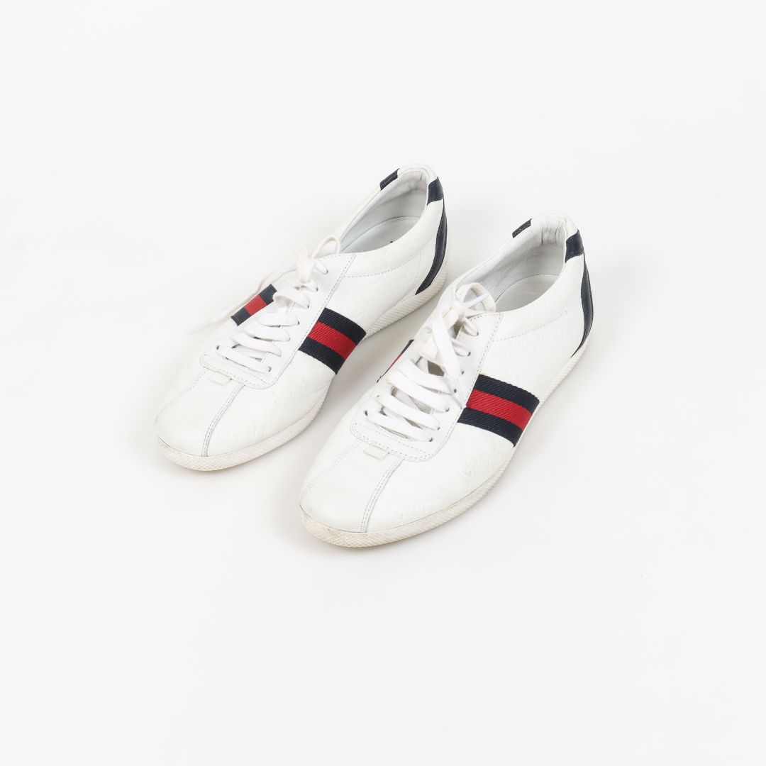 Gucci &#39;Guccissima&#39; Leather Lace Up Sneakers Size 40