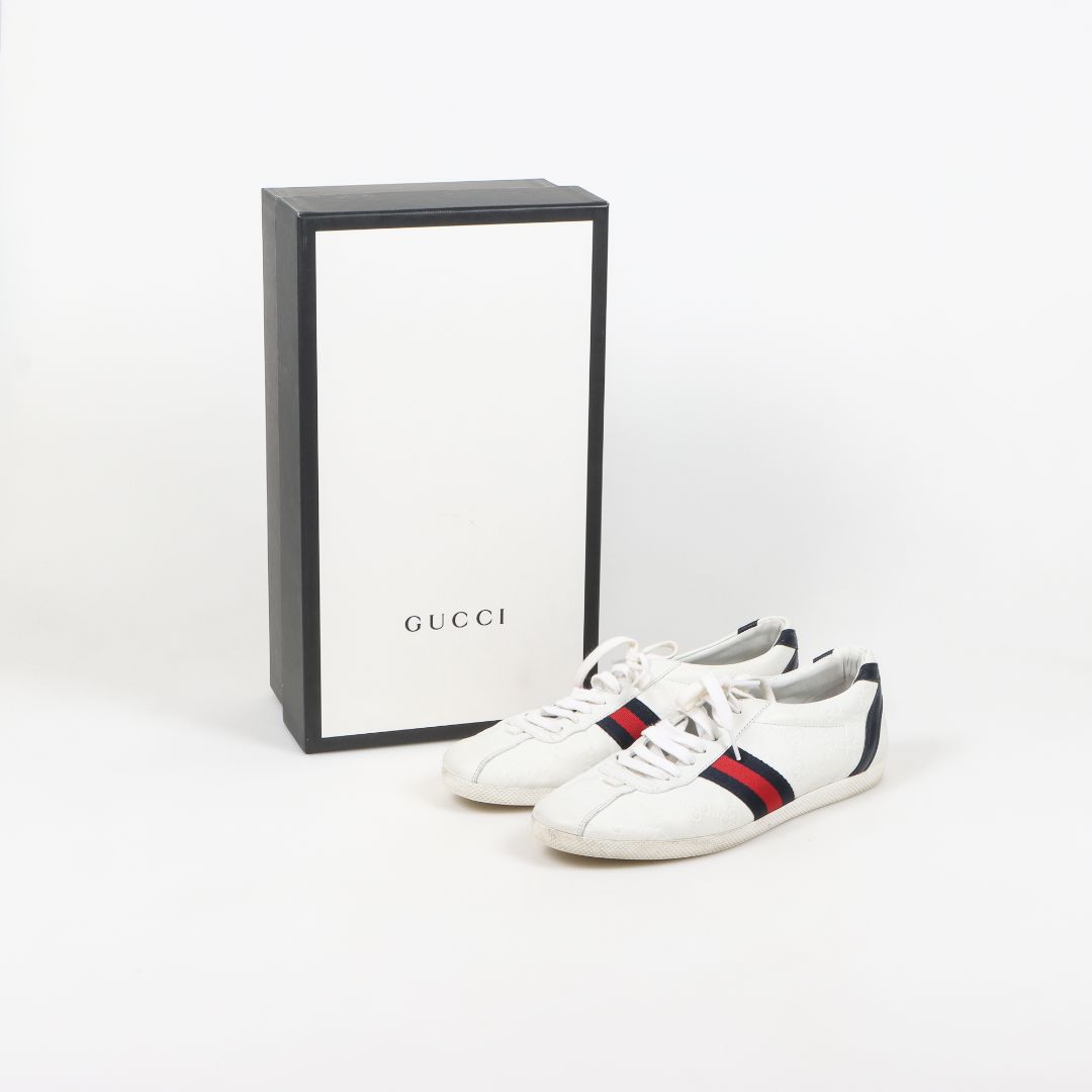 Gucci &#39;Guccissima&#39; Leather Lace Up Sneakers Size 40