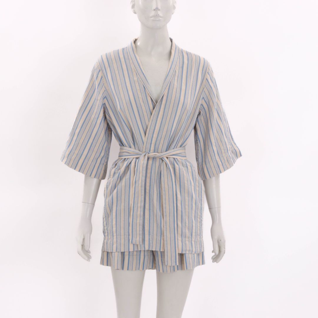 Scanlan Theodore Striped Kimono Jacket & Shorts Set Size Small