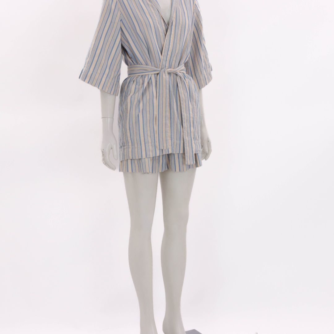 Scanlan Theodore Striped Kimono Jacket & Shorts Set Size Small