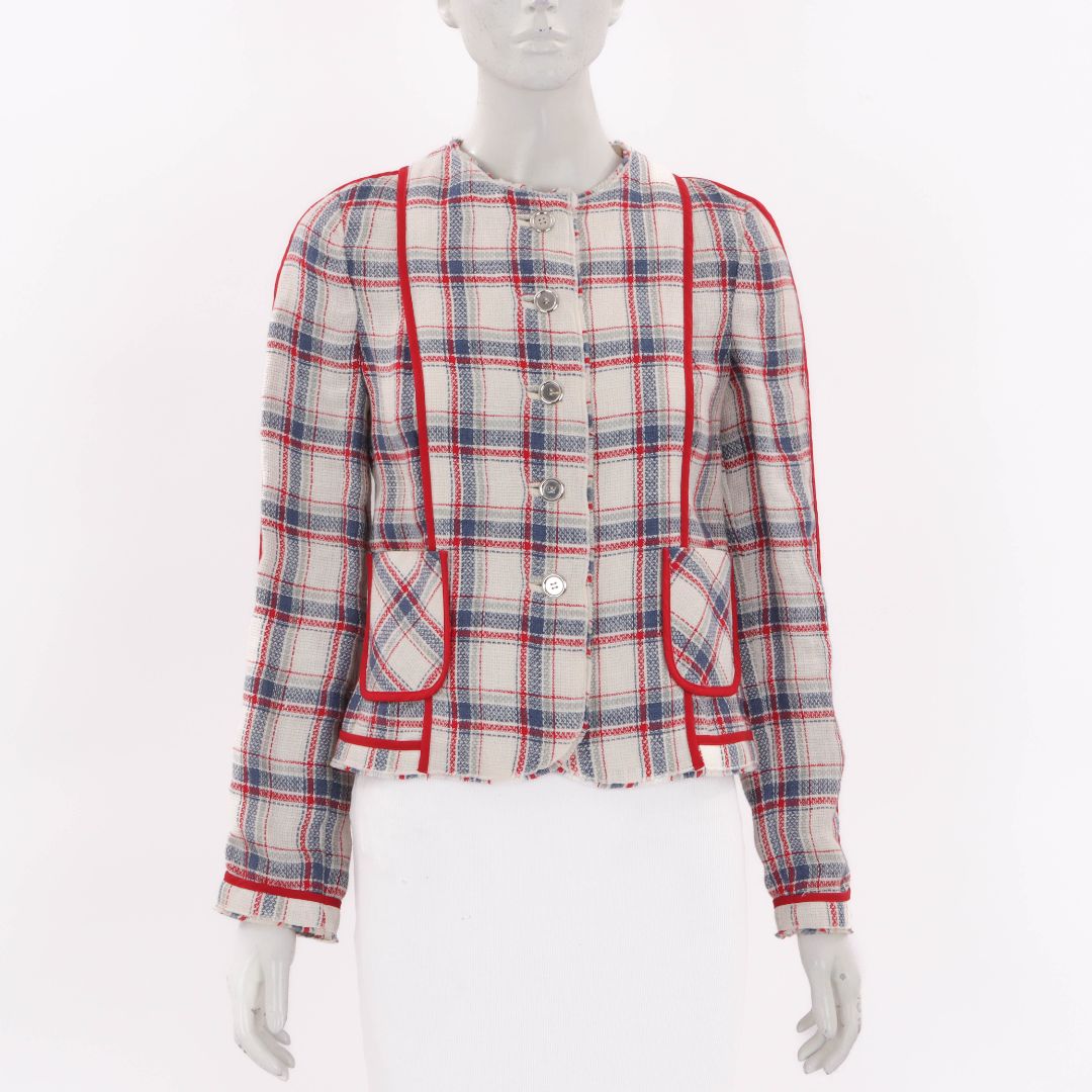 Dolce & Gabbana Checked Linen Jacket Size IT 40 | AU 8