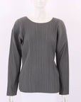 Issey Miyake Pleated Long Sleeve Top Size M
