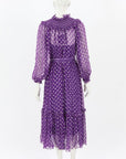 Zimmermann 'Ladybeetle' Shirred Yoke Silk Midi Dress 0