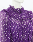 Zimmermann 'Ladybeetle' Shirred Yoke Silk Midi Dress 0