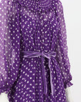 Zimmermann 'Ladybeetle' Shirred Yoke Silk Midi Dress 0