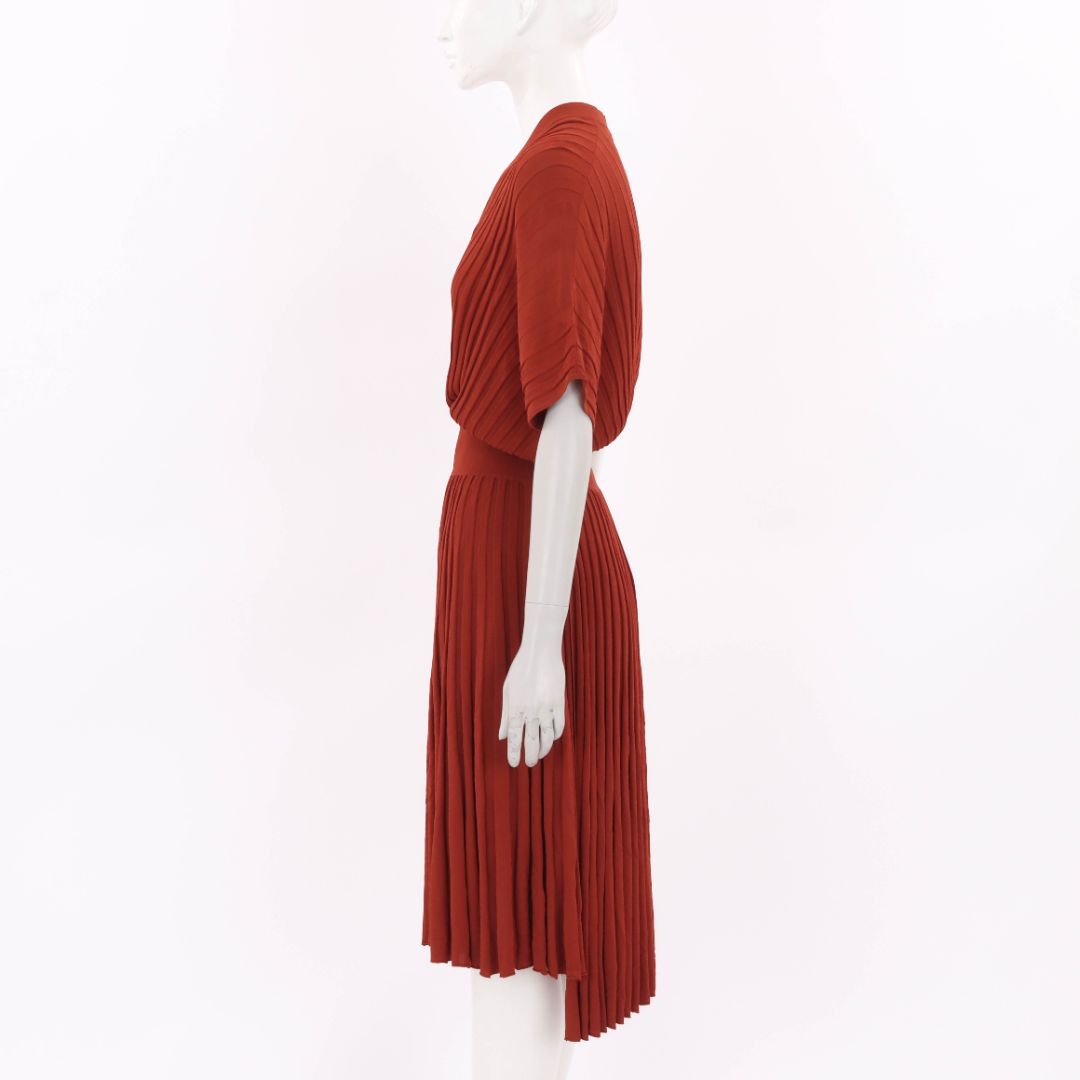 Scanlan Theodore Pleated Midi Dress Size Small