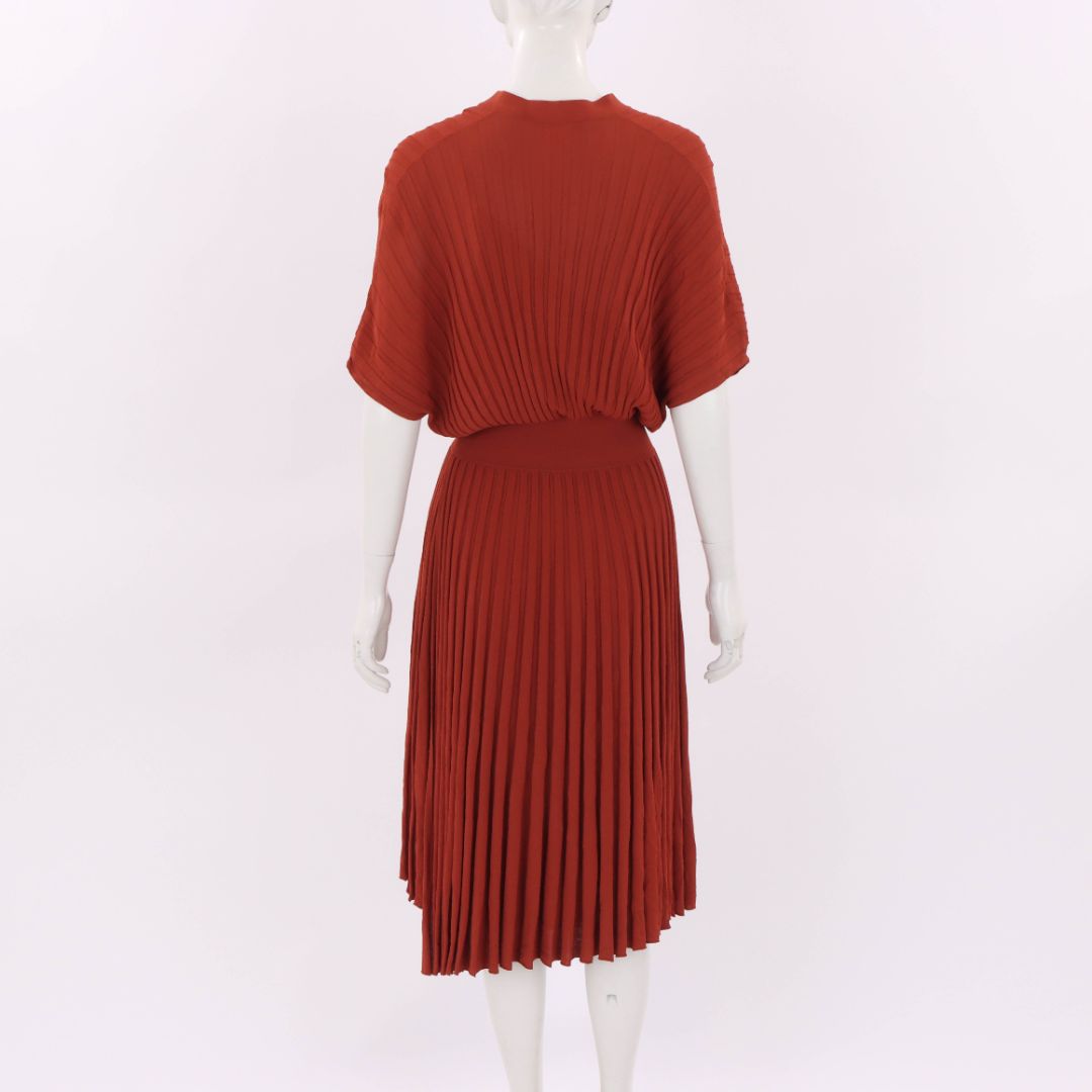 Scanlan Theodore Pleated Midi Dress Size Small