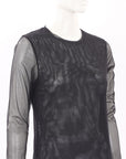 Blumarine Sequin Logo Mesh Top Size M