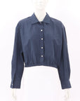 Maje Jewelled Button Cropped Shirt Size 2