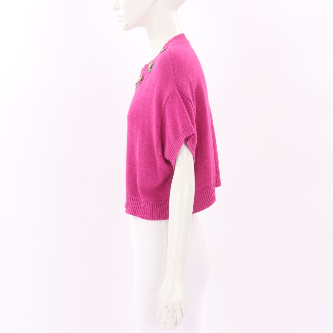 Max & Co Sequined Cropped Knit Top Size M