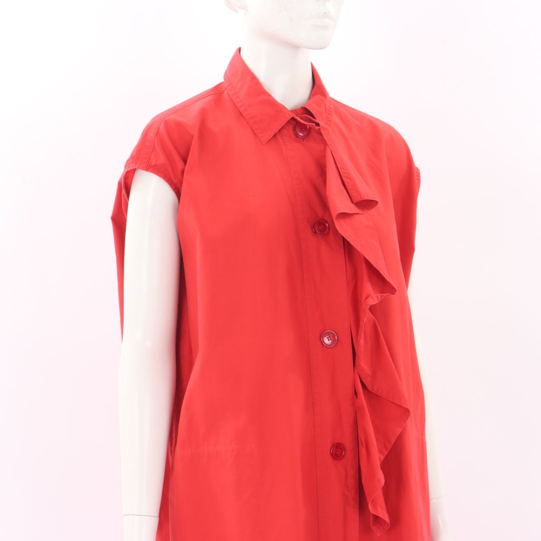 Sofie D'Hoore Ruffle Cotton Midi Dress Size FR 40 | AU 12
