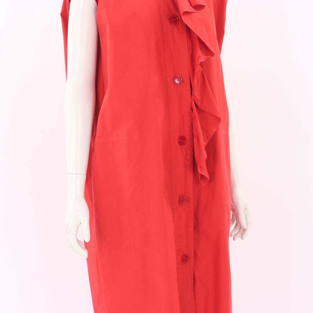 Sofie D'Hoore Ruffle Cotton Midi Dress Size FR 40 | AU 12